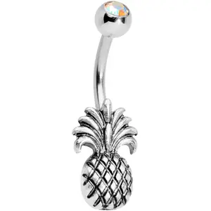 Clear Gem Tropical Pineapple Pizzazz Belly Ring