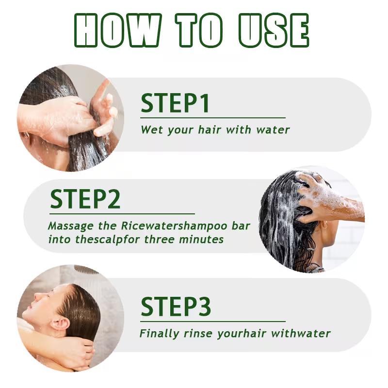 Nature Triangle Shampoo Bar Usman Grass Green Herbal Soap for Hair Growth Clean Oil Control with Polygonum Multiflorum Coconut Ginseng 80g Pack