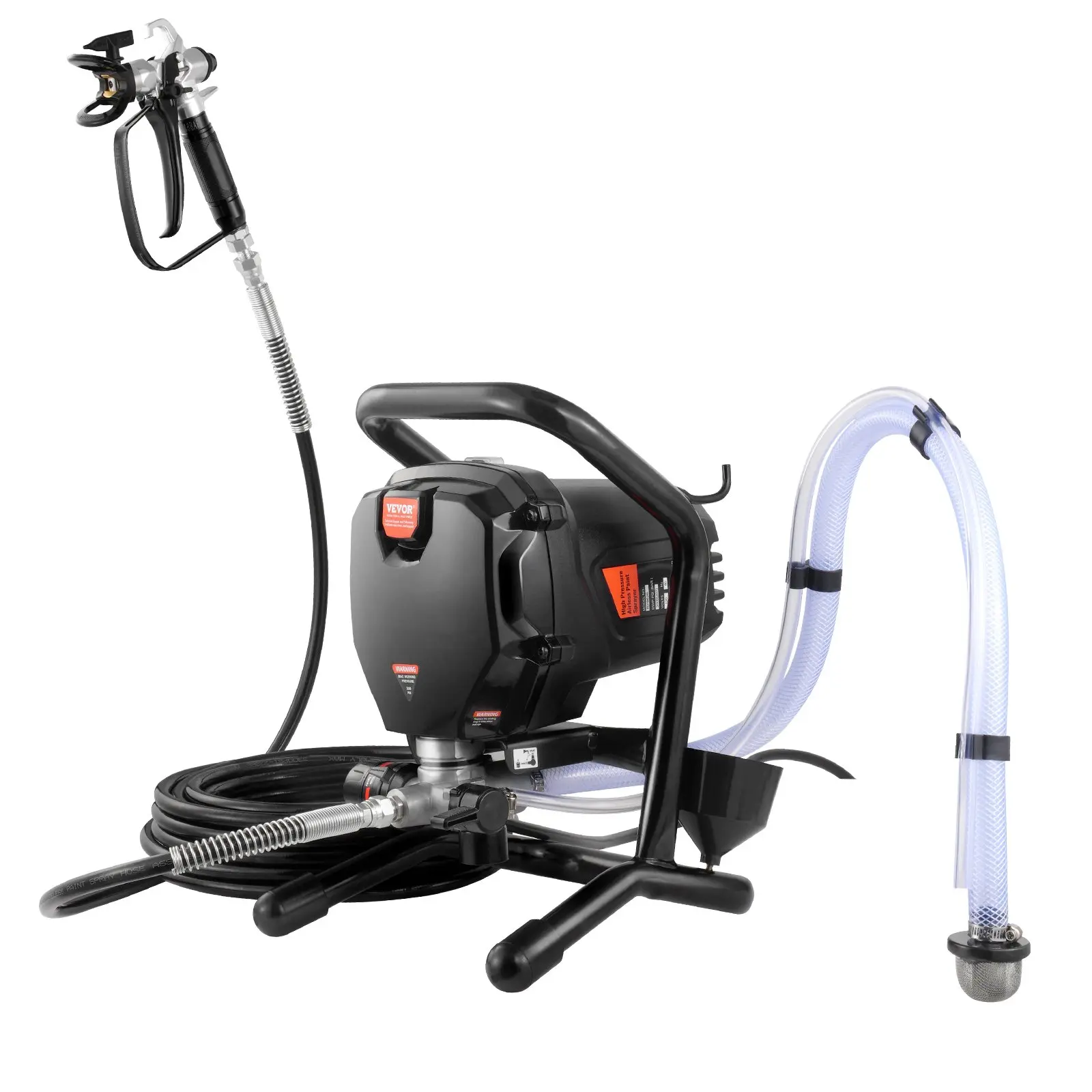 VEVOR 750W Stand Airless Paint Sprayer Machine, 3000PSI Handheld Paint Sprayer Tool with Hose, Multi-Surface Spray Guns for Home Interior & Exterior Furniture, Father's Day Gift, Adjustable Paint Sprayer, Sprayer Attachment