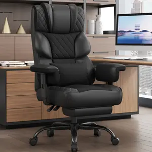Vonesse Big and Tall Office Chair, Computer Chair with Soft Adjustable Armrests, Ergonomic Gaming Chair with Breathable Linen Design, Executive Chairs with Footrest  V3048A