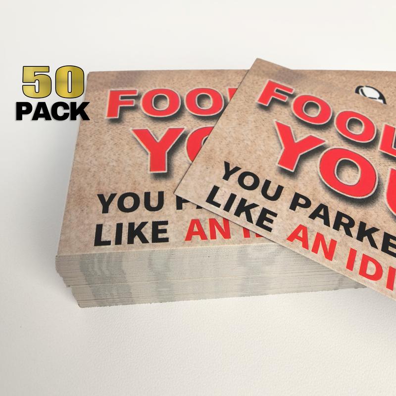 Funny Bad Parking Prank Cards – Bad Parking Warning Cards – Leave Under Windshield – 50 Pack