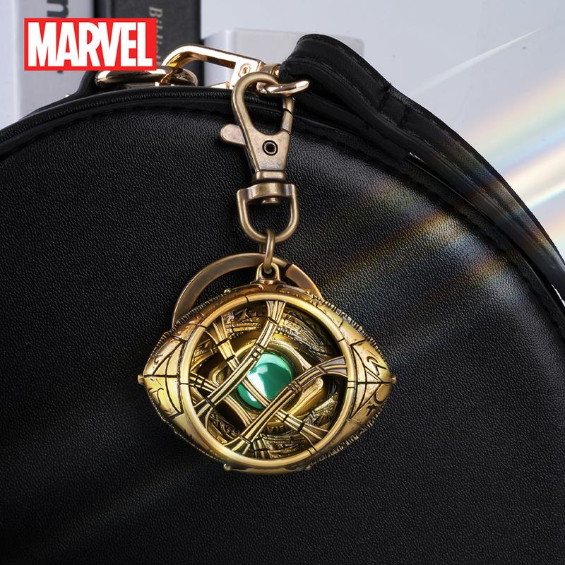 Marvel Iron Man Arc Reactor Doctor Strange Eye of Agamotto Metal Alloy Keychain 1pc Official License Colored Time Stone Container Pewter Keyring Glow in the Dark Power Core Bag Clip Pendant 3D Design Drop-proof Durable Accessory Collection Avengers Gift