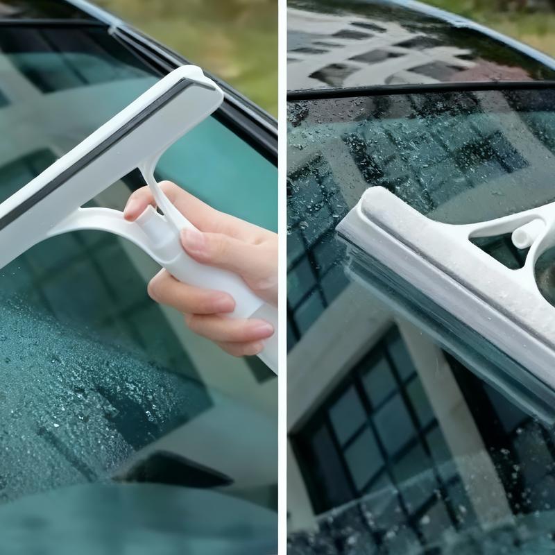 3 in 1 Window Cleaning Scraper, Squeegee and Scrubber with Spray, Multifunctional Household Cleaning Tool, Car Windshield Cleaner,Lightweight Silicone Microfiber Wipe