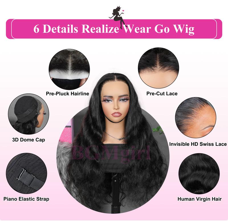 Body Wave Pre Cut Lace Pre Plucked Hairline 13*4 Wear Go Wig HD Lace Front Glueless Wig BGMgirl
