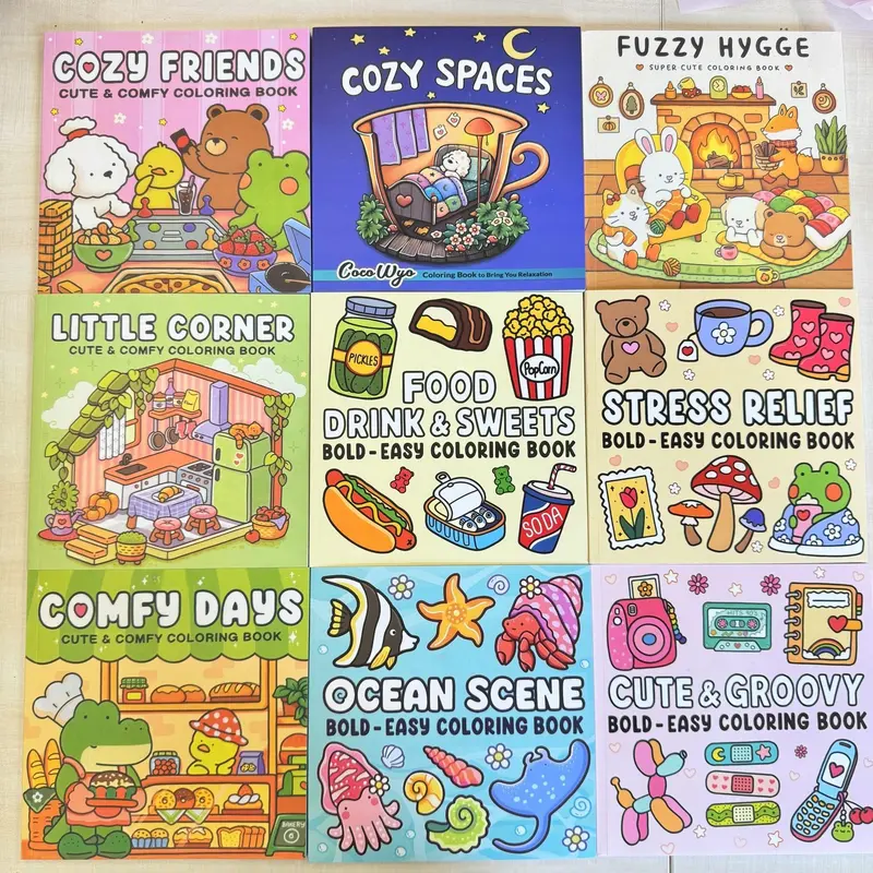 SUPER CUTE COLORING BOOK - the most popular fun and creative coloring book for adults and teens - 40 to 52 hand-drawn pages, enjoy the creative space, high-quality coloring book!