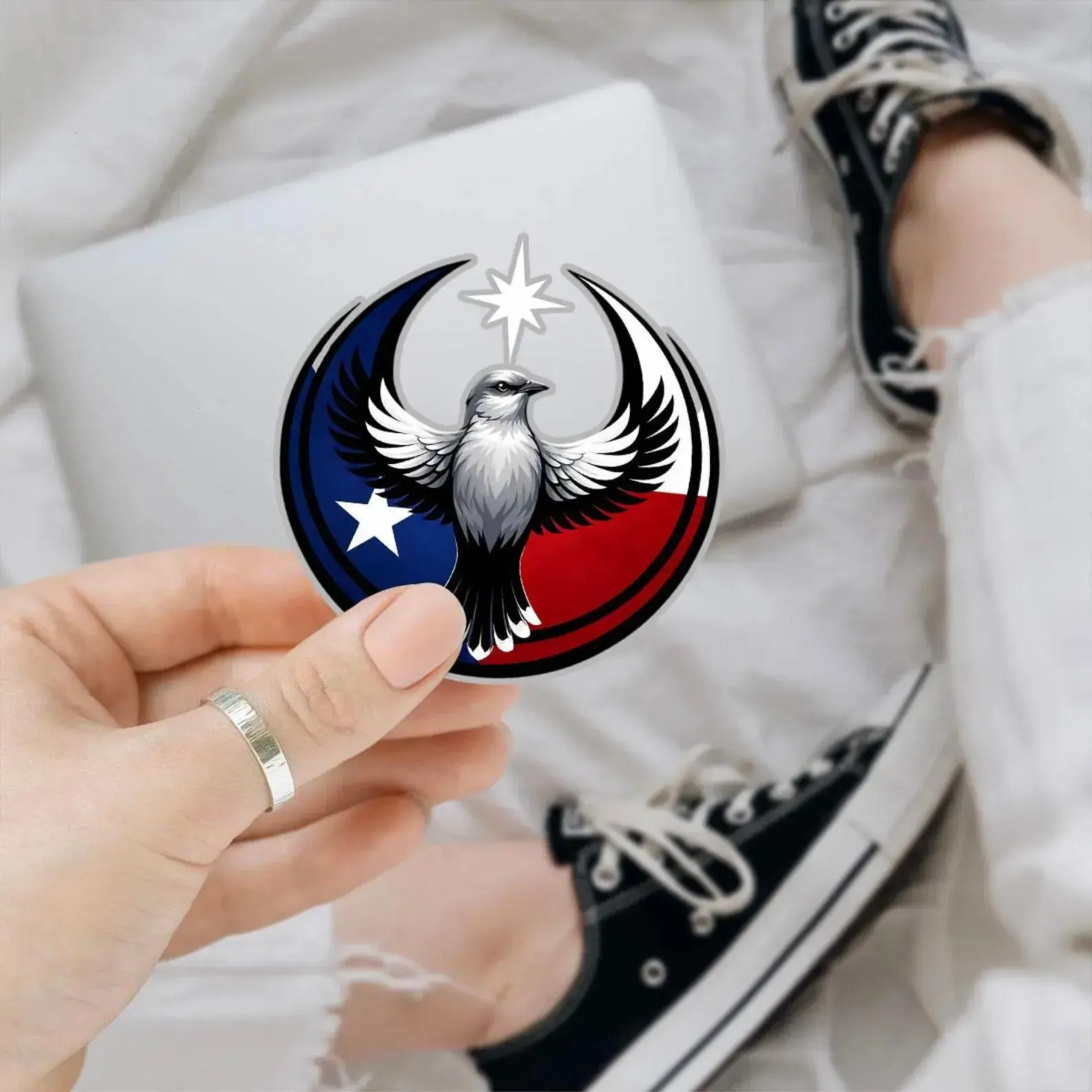Texas Rebel Alliance Peel-and-Stick Sticker - Political Resistance Collectible, 3x3inch, High-Grade Vinyl, Multi-Size, Protective Seal, Texas State Mockingbird, Politics Theme, for Decorating My Car & Stickers for Scrapbooking HFN