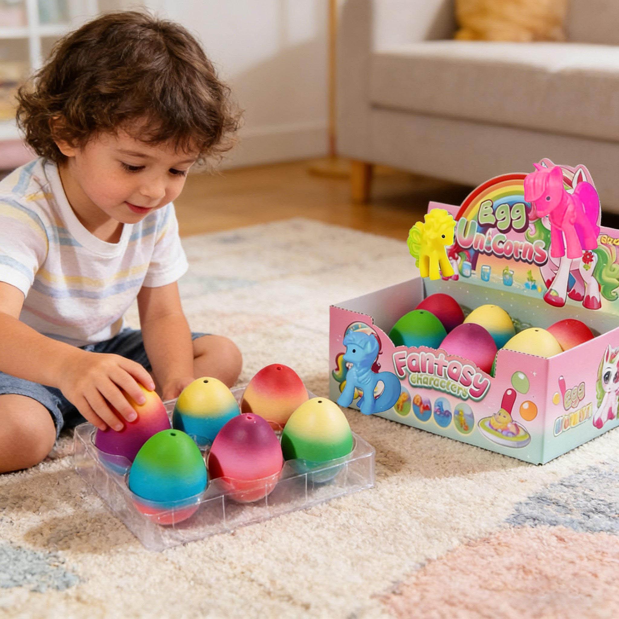 Easter Egg Hunt Surprise: Unicorn Hatching Eggs! These interactive toys grow 600% in water, offering engaging fun for kids. They're educational, perfect as fidget toys, and safe for children, a popular choice for Easter!