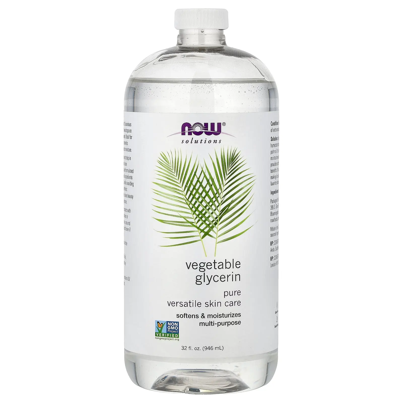 NOW Foods Solutions, Vegetable Glycerin, 32 fl oz (946 ml)