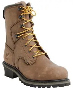 Hawx Men's 8" Logger Lace-Up Waterproof Work Boot Steel Toe - Bhxs0r0w901-2
