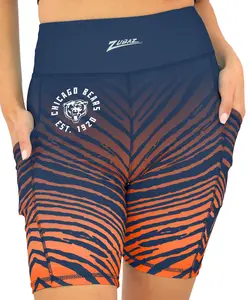 Zubaz NFL Women's Fade Biker Shorts, Chicago Bears