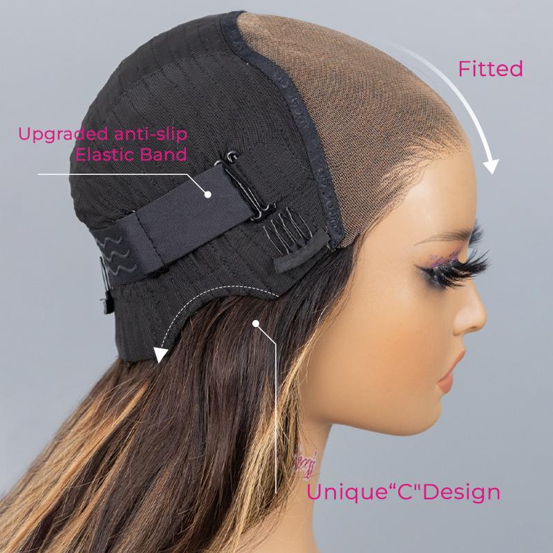 ISEE HAIR Wear Go Straight 7*5 Lace Front Wig Brown Balayage Highlight Layered Cut Wear Go Wig Glueless Human Hair Wigs#SpringStatements