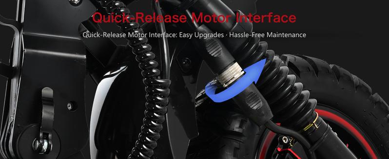 [Jun Ling] Off-Road Electric Scooter - High-performance 10000W dual motors, top speed 55 mph, 13-inch off-road tires, 75-mile range, 60V 40Ah battery, four-piston brakes - UL2272 certified.