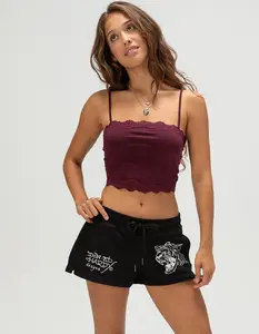 ED HARDY Tiger Head Womens Fleece Shorts