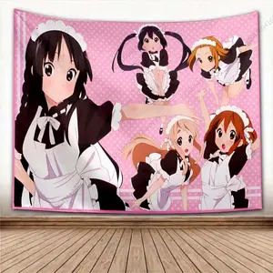 home decor banner Anime Cute Poster Tapestry Japan Kawaii New K-ON! Wall Hanging Cloth Flags Dorm Party Decorative Cartoon Background Cloth Banner funny hanging poster fan bedroom living room gift
