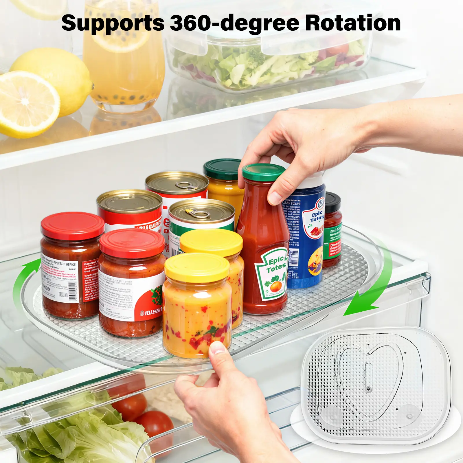 【NEW】Lazy Susan Organizer Turntable for Cabinet, Pantry Organizers and Storage, Rotating Condiment Organizer for Kitchen, Table Top, Fridge, Countertop,homeessentials,dorm room inspo,college dorm essentials,dorm haul