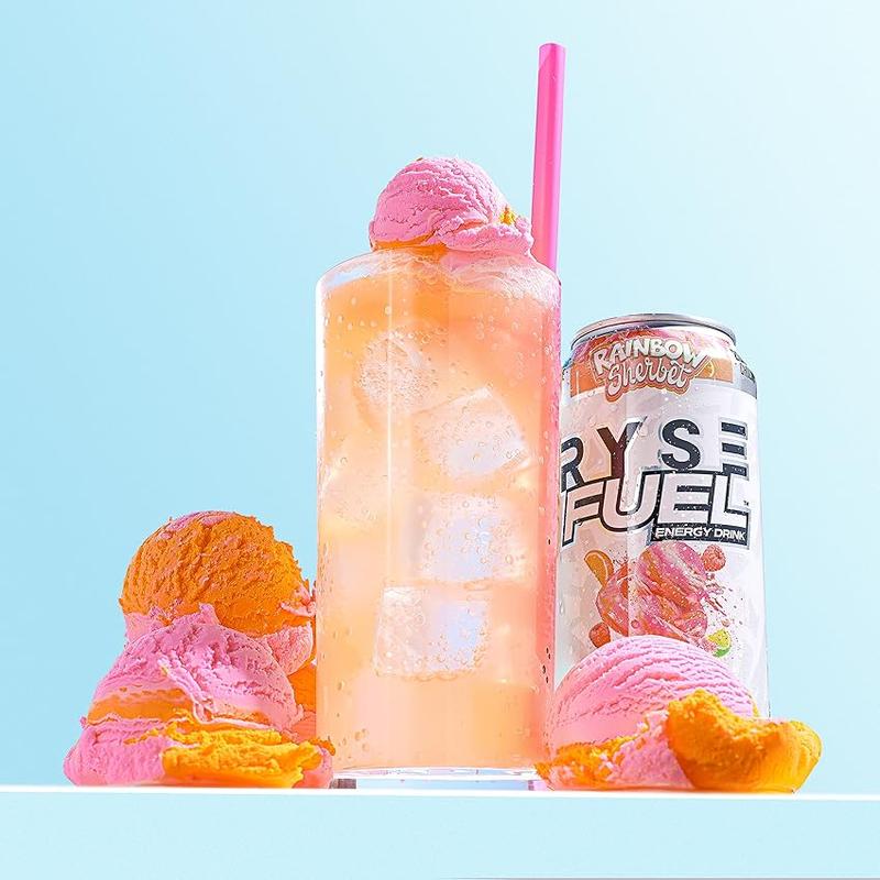 RYSE Fuel Energy Drink - Pack of 12 - 200mg Natural Caffeine, Taurine and Choline for Focus and Energy - Sugar-Free and Vegan - 16 fl oz