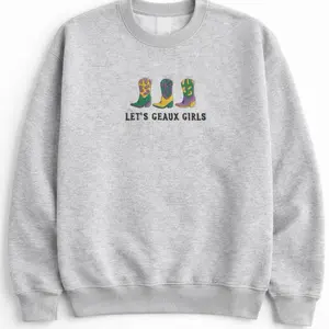 Embroidered Louisiana Sweatshirt, Mardi Gras Pullover, Louisiana Crewneck