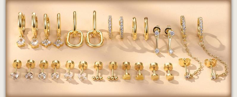 MILACOLATO Hypoallergenic Flat Back Earrings for Women Men, 14K Plated Gold Cartilage Earrings Set for Multiple Piercing, Surgical Stainless Steel Small Hoop Flatback Stud Earrings Stacks Screwback for Sensitive Ears MILACOLATO Hypoallergenic Flat Back Earrings for Women Men, 14K Plated Gold Cartilage Earrings Set for Multiple Piercing, Surgical Stainless Steel Small Hoop Flatback Stud Earrings Stacks Screwback for Sensitive Ears