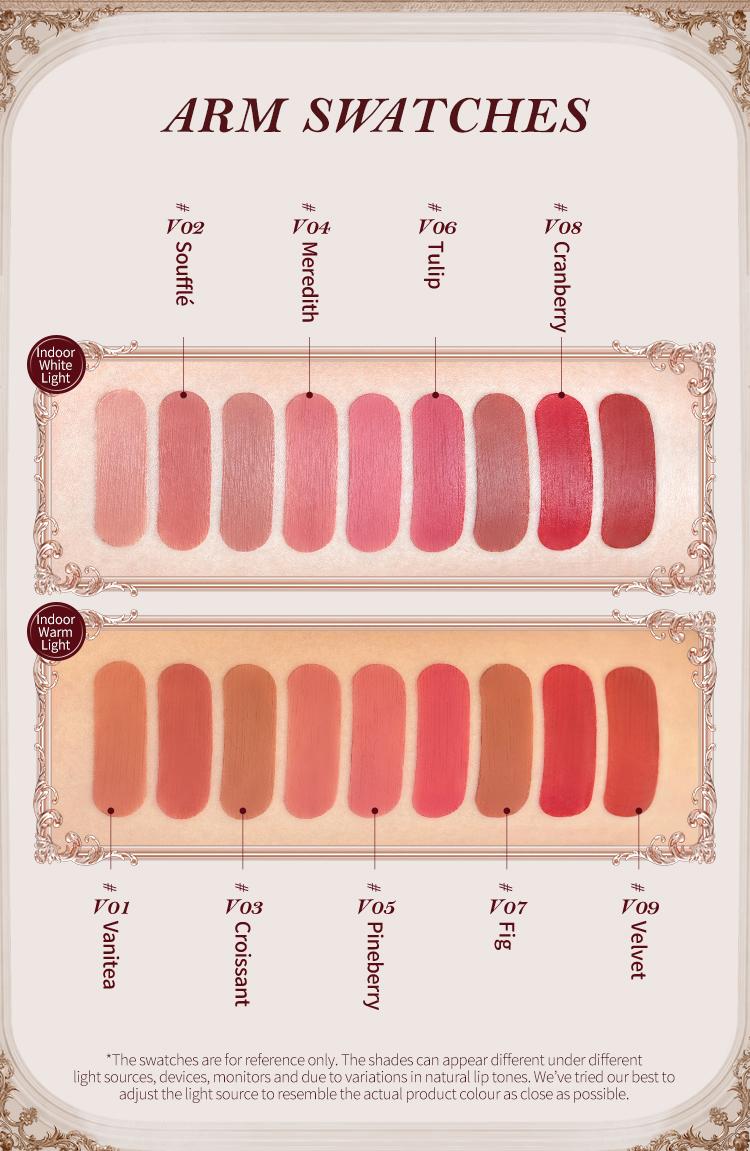 Flower Knows Strawberry Cupid Collection Cake Lip Cream, Smooth Matte Lip Cream, Long Lasting, Non-Stick Cup Lip Clay, Smudge Proof, High Pigment, Moisturizing, Summer Makeup Gift, Makeup Beauty Cosmetics