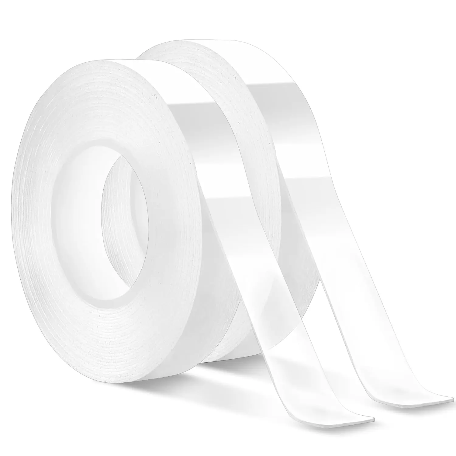 2-Pack Nano Reusable Double-Sided Tape, Heavy-Duty Self Adhesive Glueless Acrylic Gel Mounting Tape - 236 Inches, Transparent, Traceless Remov, Weatherproof for Rugs, Marble Surfaces, Car Use