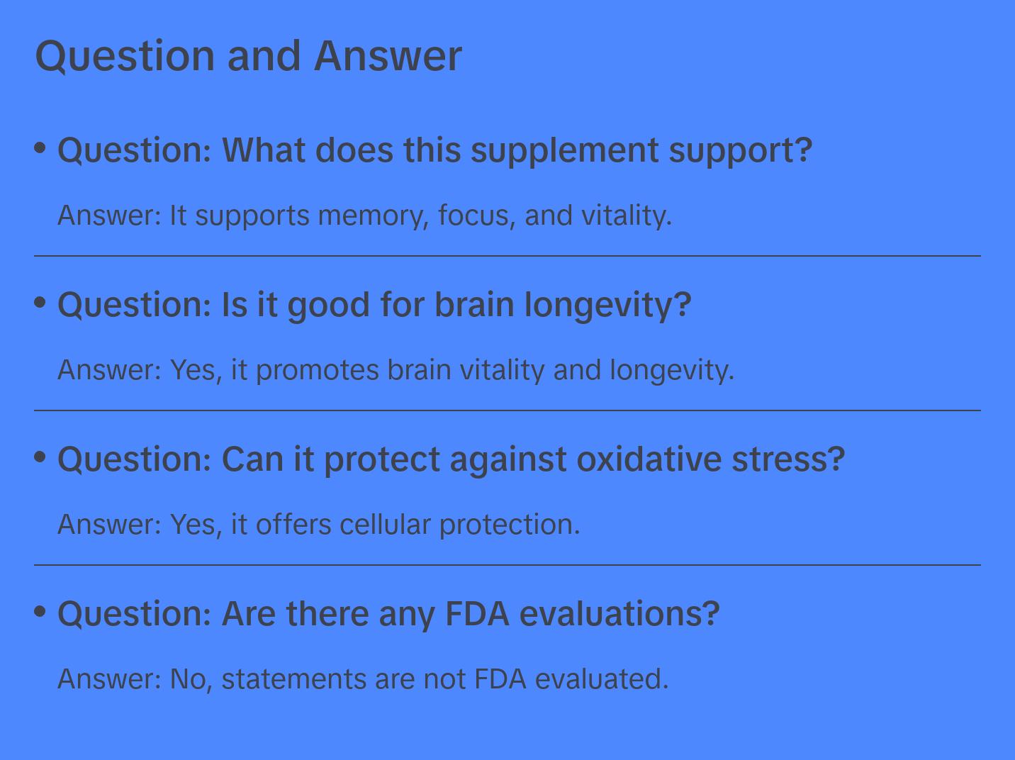 Performance and Longevity Stack - Your daily supplement for mental performance, brain longevity, and vitality.*