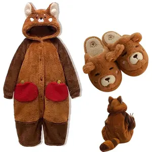 AdultRaccoonCosplayCostumeRobesKigurumiUnicornOnesieAnimeNightgownHalloweenCartoonBearPajamasWinter Loungewear Nightwear