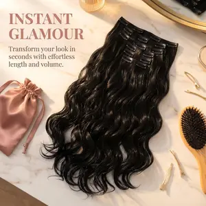 MINISO 24 Inch Clip-in Hair Extensions - Natural Looking Clip-in for Hair Density Enhancement