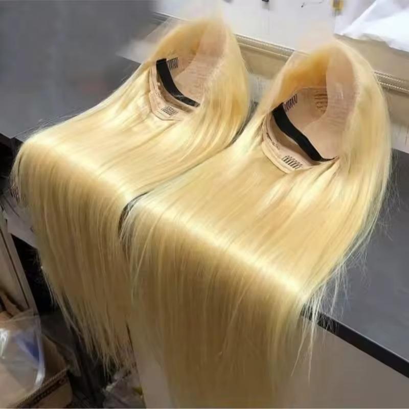 Highlight Wig 13x6 Hd Lace Frontal Wig Natural Hairline Pre Plucked P4/27 Ombre Colored Straight Human Hair Wig For Women