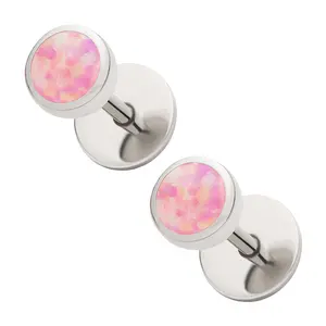 COMFY EARRINGS Pink Opal Earrings, Man-made Opals for durability, 316L Stainless Steel for Comfort - Comes in a Stylish Classic Gift Box