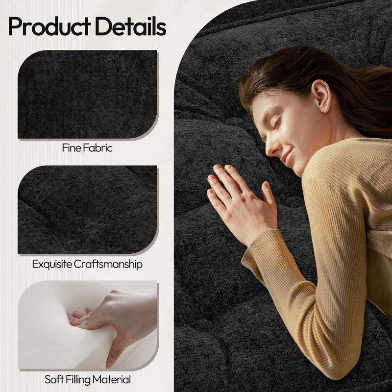 [New Year Deals] Folding Boneless Sofa Bed with Pillow, Convertible Comfy Couch Bed for Adults Home Lounge and Gaming, Modern Comfortable Design for Apartment Living Room Bedroom, Single, Smooth Velvet, Gifts for Everyone: Kids, Him, Her, Mom & Dad