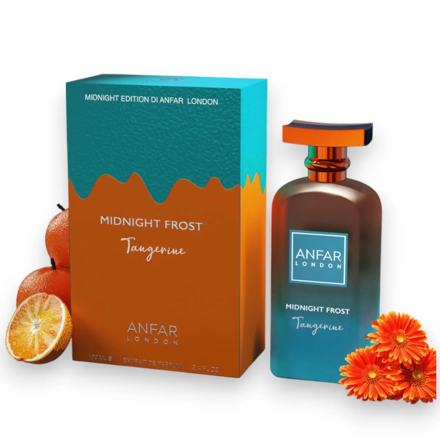 Anfar | London | Midnight Frost | Tangerine | Unisex Fragrance | 100 ML 3.4 OZ | Eau De Parfum | Tangerine - Mandarin & Sicilian Bergamot