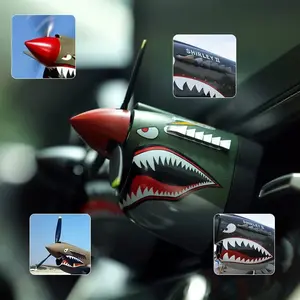 P-40 Rocket Model Auto Interior Small Ornament Fighter Aircraft Design Perfume Diffuser With Rotating Propeller Car Fragrance