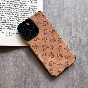 Full-Print Monogram Phone Case TPU & Leather Skin Friendly Velvet Touch for Apple iPhone 17 16 15 14 13 12 11 Pro Max Plus X XS Max