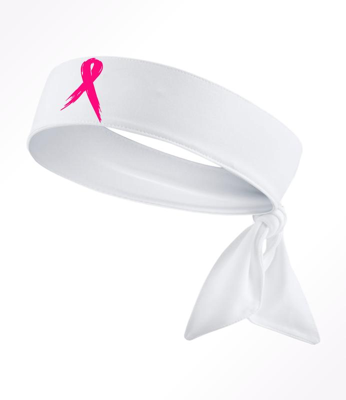 Breast Cancer Ribbons Unisex Head Tie Headband Black White Hot Pink Light Pink Athletic Sports Youth Kids Girls Boys Women's Men's Football Basketball Cheer Baseball Softball Lax Lacrosse Soccer Weight Lifting Running Track Sweat Band Head Band Bulk Team