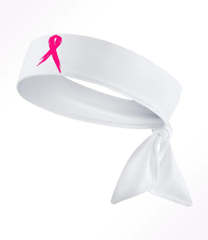Breast Cancer Ribbons Unisex Head Tie Headband Black White Hot Pink Light Pink Athletic Sports Youth Kids Girls Boys Women's Men's Football Basketball Cheer Baseball Softball Lax Lacrosse Soccer Weight Lifting Running Track Sweat Band Head Band Bulk Team