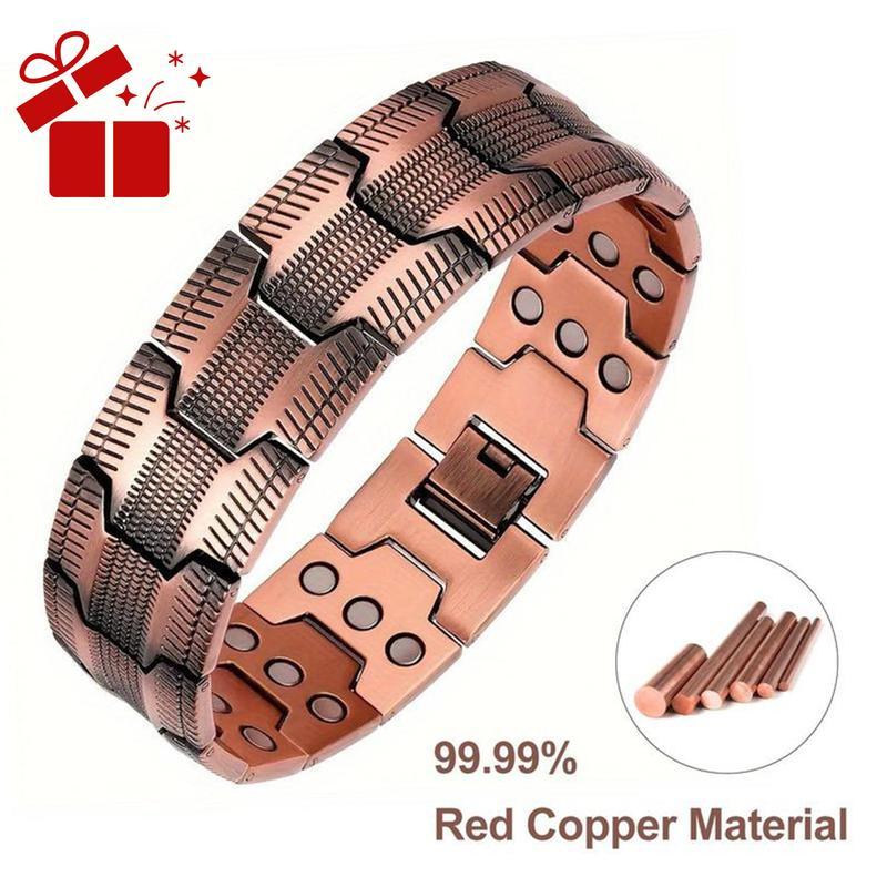 Men’s Magnetic Therapy Bracelet – 99.9% Pure Copper, 3500 Gauss Magnets, Adjustable with Tool, Hypoallergenic. Stylish Wellness Gift for Him.