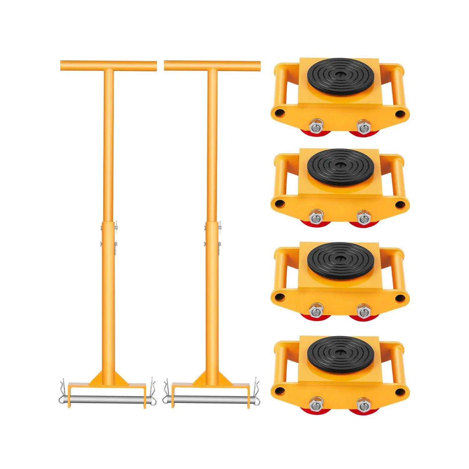 【SummerFinds】VEVOR Machine Skate,  , 6T Machinery Skate Dolly, 13228 lbs Machinery Moving Skate, Machinery Mover Skate with 360° Rotation Cap and PU Directional Rollers, Heavy Duty Industrial Moving Equipment, Yellow