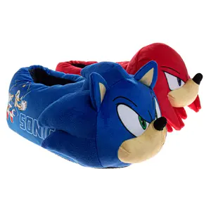 Sonic the Hedgehog Kids' Slippers Lightweight, Plush, and Warm House Shoes (Little Kid / Big Kid)