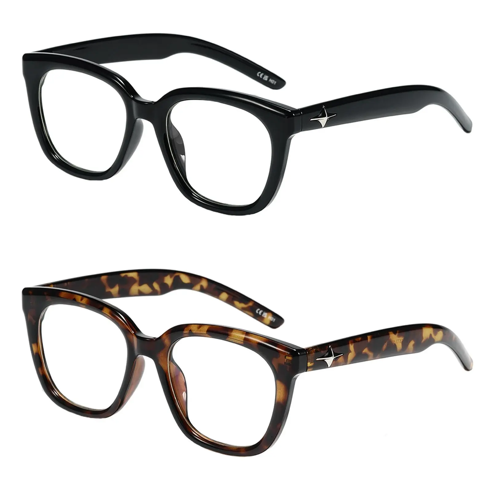 Square Glasses for Women Men Fashion Frame Eyeglasses Retro Big Square Glasses