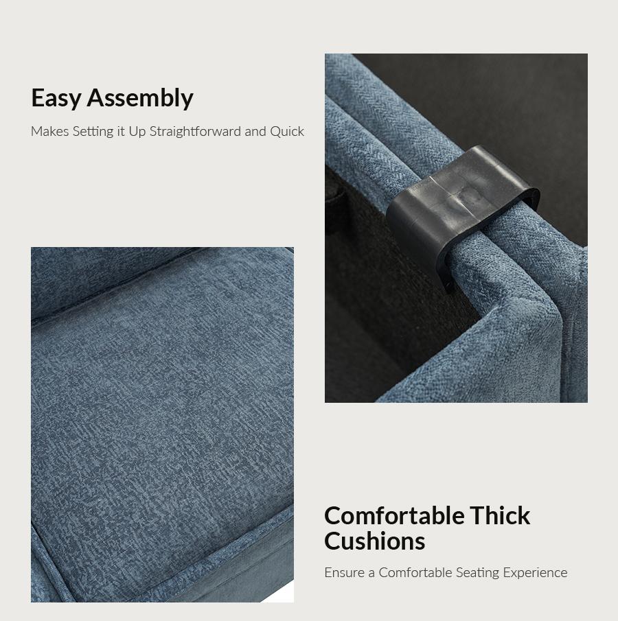 [Multipule Packages] Hulala Victoria Oversized Soft Sectional Sofa with Storage(Optional Seat), 1.5x Extra-wide Seat, Soft Cushion, Concealed Compartments, Modular Design, Easy Assembly Folding Storage, Ottoman Bench sofa, Couch, Lounge