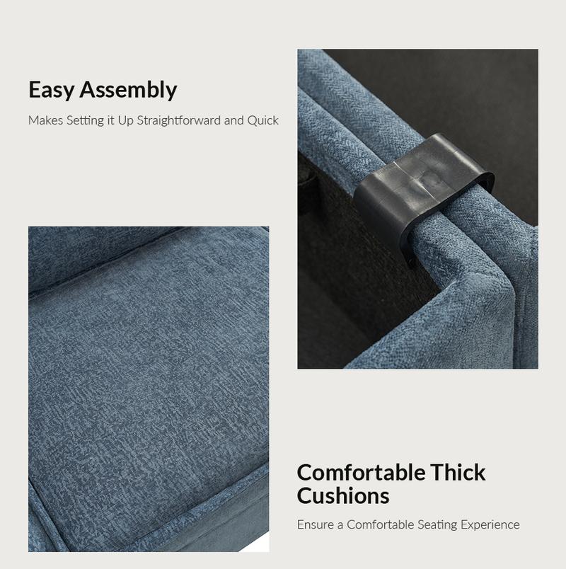 [Multipule Packages] Hulala Victoria Oversized Soft Sectional Sofa with Storage(Optional Seat), 1.5x Extra-wide Seat, Soft Cushion, Concealed Compartments, Modular Design, Easy Assembly Folding Storage, Ottoman Bench sofa, Couch, Lounge