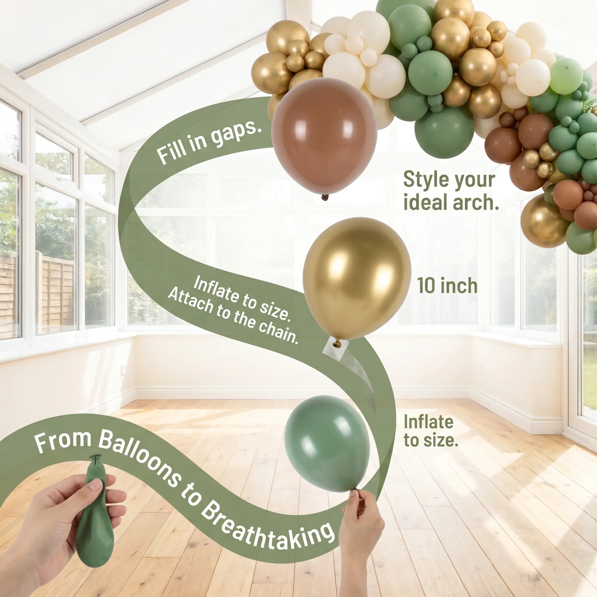 141Pcs Avocado Green Brown Metallic Gold Balloon Garland Arch Kit Safari Jungle Animal Baby Shower Party Decor
