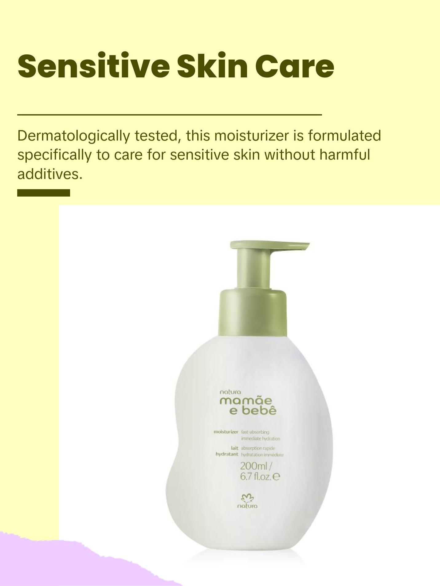 Natura  Mamãe e Bebê Baby Moisturizer, Fast Absorbing Lotion with 100% Vegetable Oils & Cupuaçu Butter, Gentle Skin Care Formula