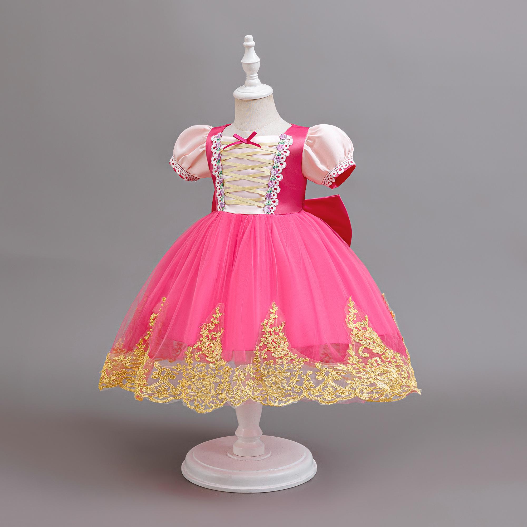 Girls Sleeping Beauty role play first birthday dress purple performance costume princess tulle skirt anniversary gift