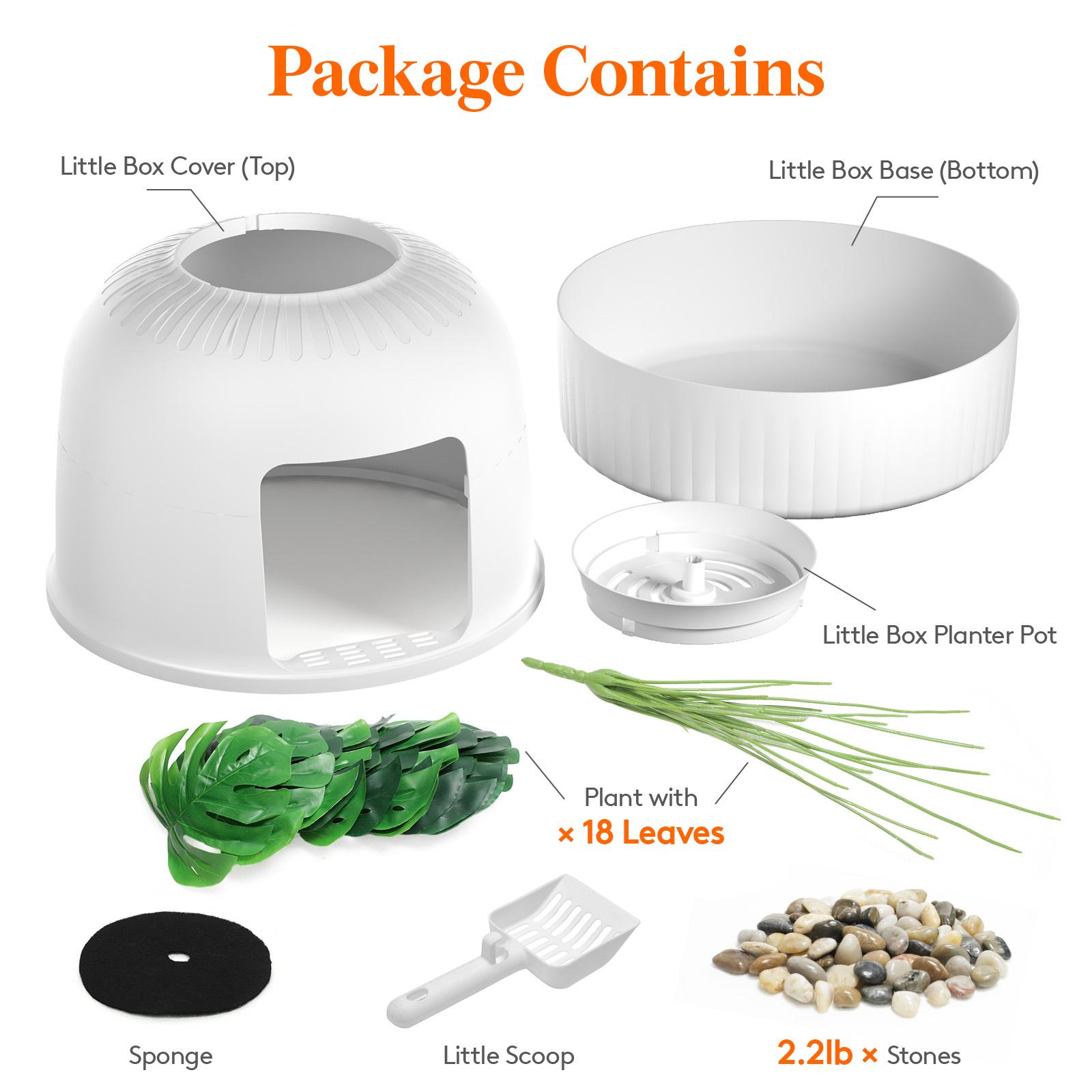 Lifewit Cat Litter Box with Faux Plant or Castle Design, Hidden Enclosure Tray with Scoop, Odor Control & Carbon Filter, Covered Cat Toilet for Living Room, Bedroom, Corner
