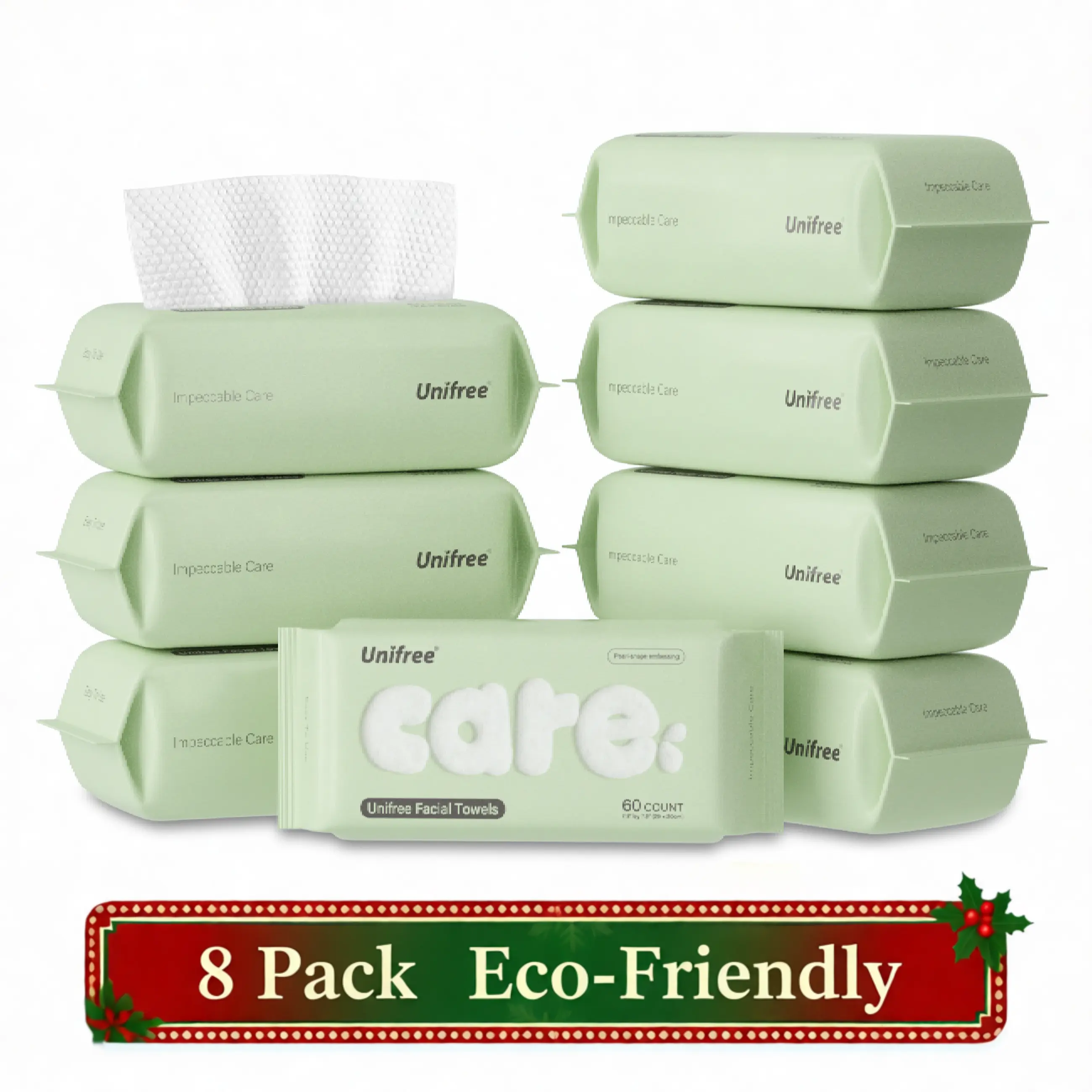 Disposable Face Towels Pack - 7.9x7.9in Non-Toxic, Chemical-Free, Din Certco Certified Biodegradable Plant-Based Fiber, Ultra-Soft Gentle Premium Skincare Dry Wipes, Household Bathroom Cleaning Essential, Natural Wet Wipes