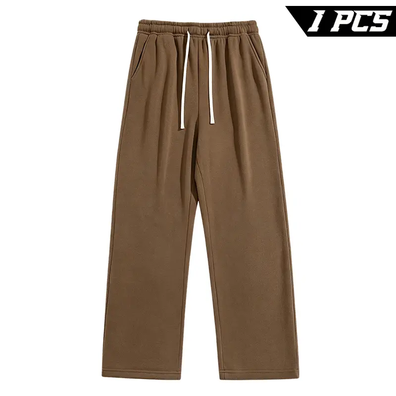 Men's Baggy Wide Leg Sweatpants, Loose Fit Drawstring Jogger Pants, Solid Color Casual Streetwear Lounge Trousers for Daily Wear, Travel, Workout, Gym and Outdoor Activities