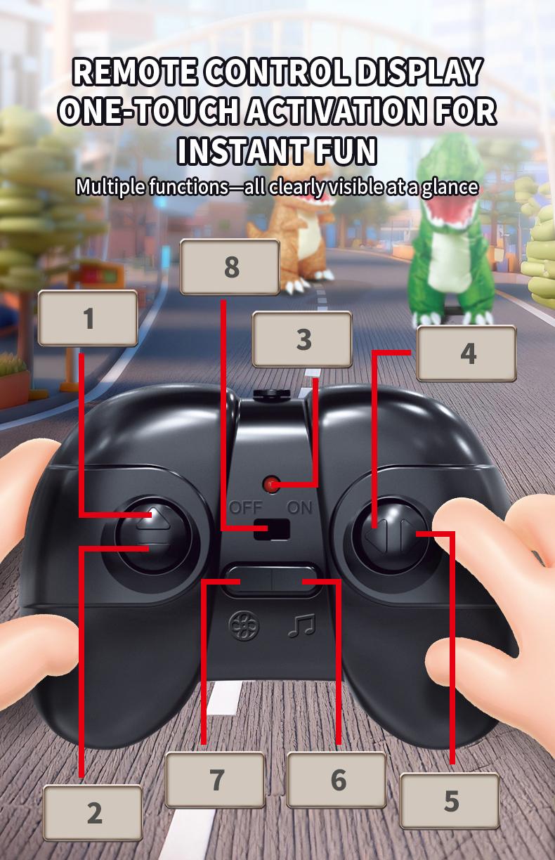 BRRRRT 2.4GHz Remote-Controlled Inflatable T-Rex Dinosaur Toy with Sound & Spinning Features Rechargeable for Indoor & Outdoor Play Green & Brown Options Ideal for Boys Girls and Adults