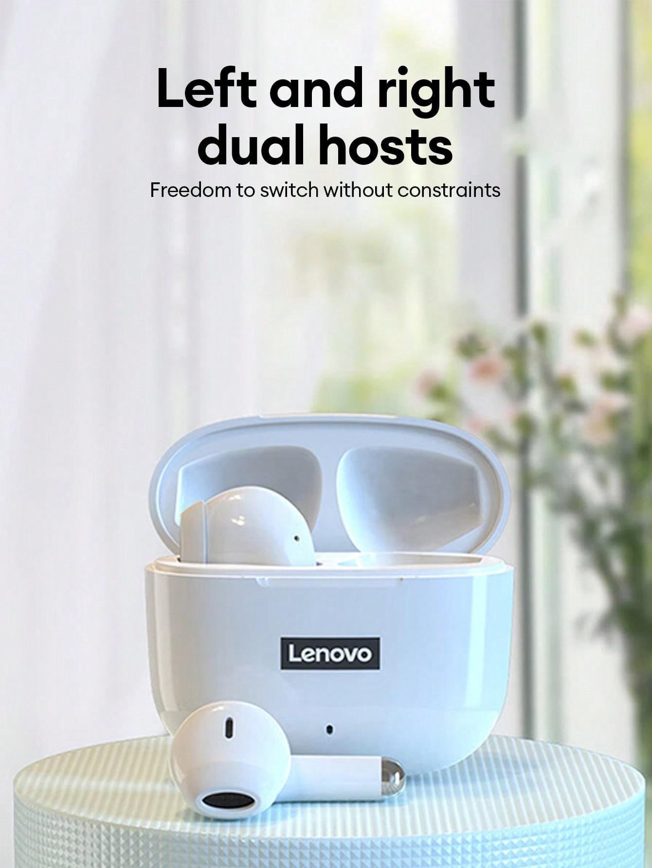 Lenovo LP40 Pro In-Ear Wireless Headphones with Bluetooth 5.1, Master-Slave Switching, High-Resolution Audio, Noise-Free Clarity, Comfortable Fit, Electronic Headset Earbuds for Music & Phone Calls