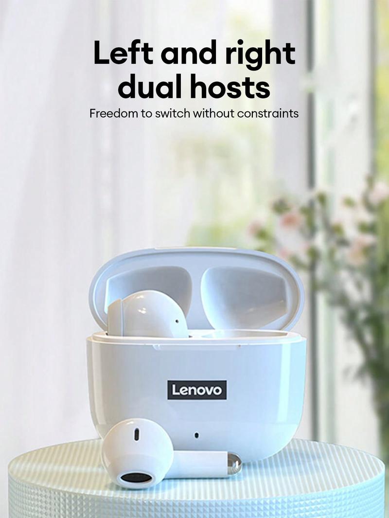 Lenovo LP40 Pro In-Ear Wireless Headphones with Bluetooth 5.1, Master-Slave Switching, High-Resolution Audio, Noise-Free Clarity, Comfortable Fit, Electronic Headset Earbuds for Music & Phone Calls